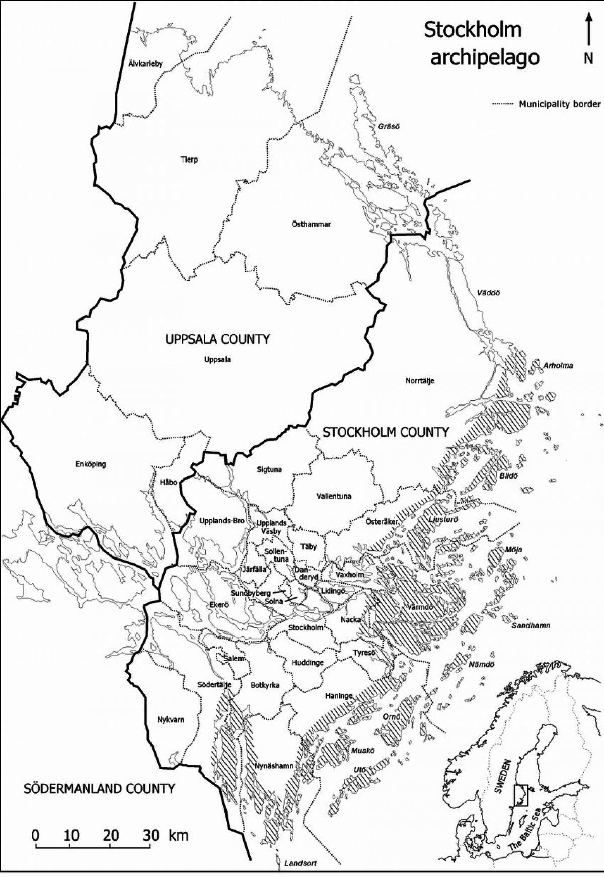 რუკა სტოკჰოლმის არქიპელაგის
