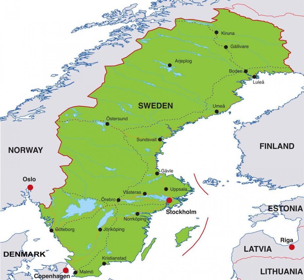 დედაქალაქის შვედეთის რუკა