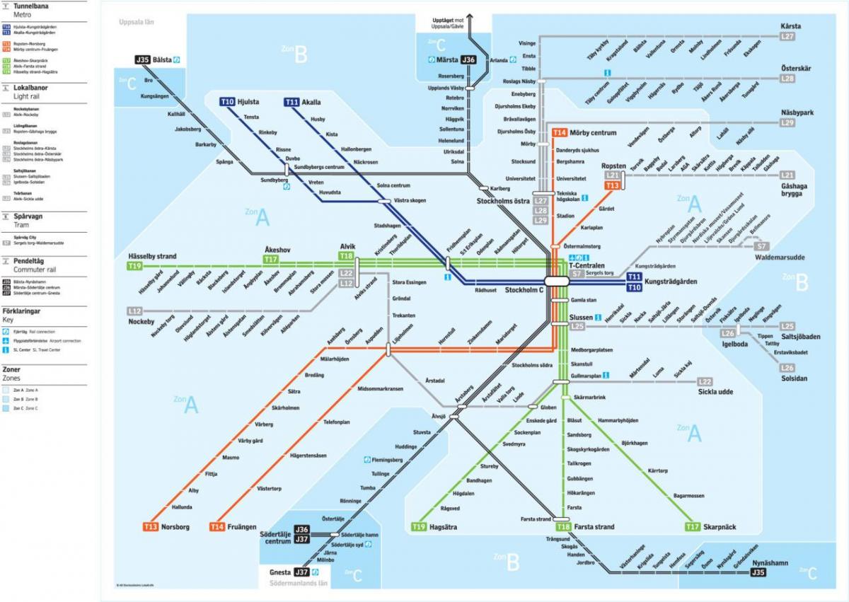 sl tunnelbana რუკა
