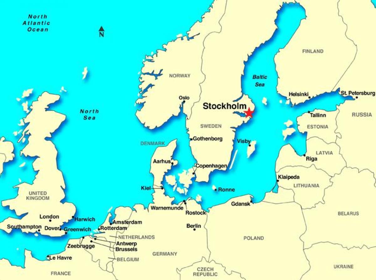 სტოკჰოლმში რუკა ევროპაში