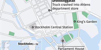 რუკა drottninggatan სტოკჰოლმში