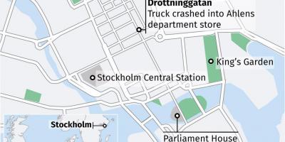 რუკა drottninggatan სტოკჰოლმში