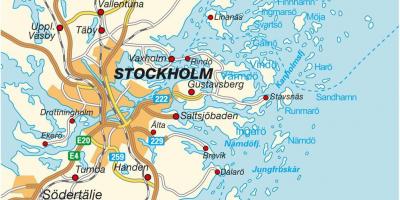 სტოკჰოლმში შვედეთის რუკა ქალაქის